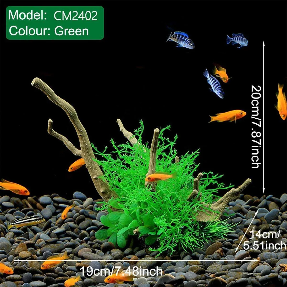 Aquarium Landscaping Decoration Artificial Wood and Plants Fish Tank Ornament view 14