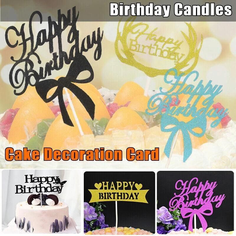 Happy Birthday Cake Topper Colour Printed Acrylic Party Decorations - Rose view 2