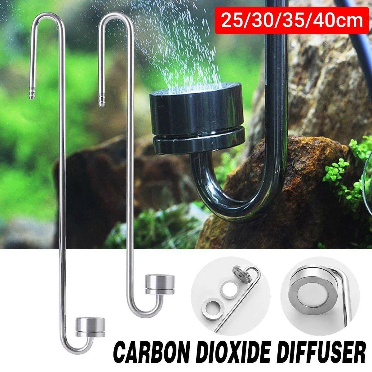Stainless Steel Aquarium CO2 Diffuser Carbon Dioxide Atomizer Grass Tank view 2