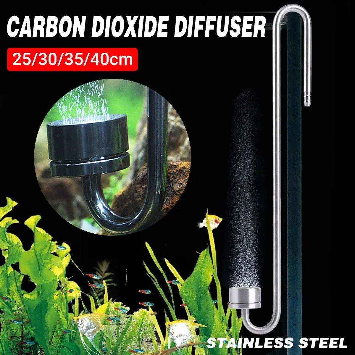 Stainless Steel Aquarium CO2 Diffuser Carbon Dioxide Atomizer Grass Tank view 4