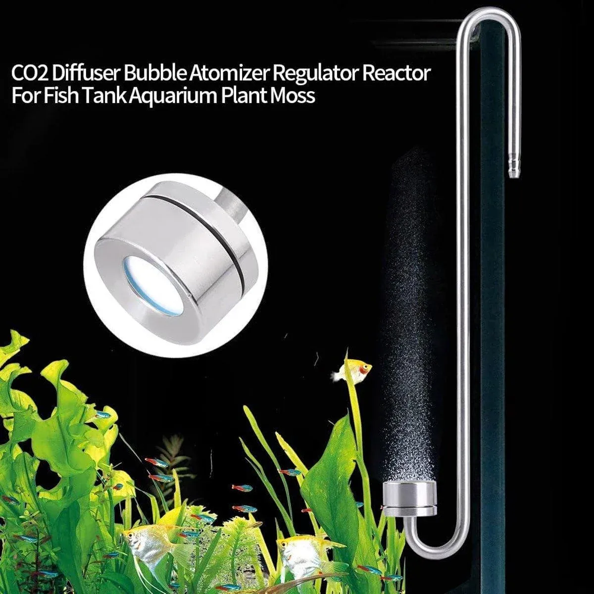 Stainless Steel Aquarium CO2 Diffuser Carbon Dioxide Atomizer Grass Tank view 13