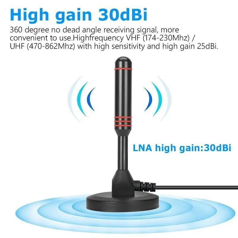 Digital Tv Antenna 300 Mile Indoor Outdoor Hd Tv Aerial Amplifier Signal Booster view 4