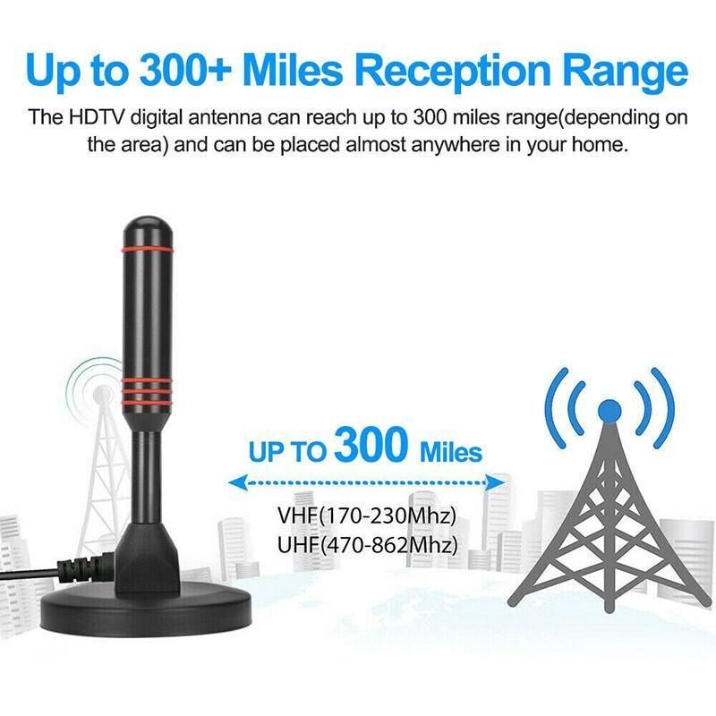 Digital Tv Antenna 300 Mile Indoor Outdoor Hd Tv Aerial Amplifier Signal Booster view 8