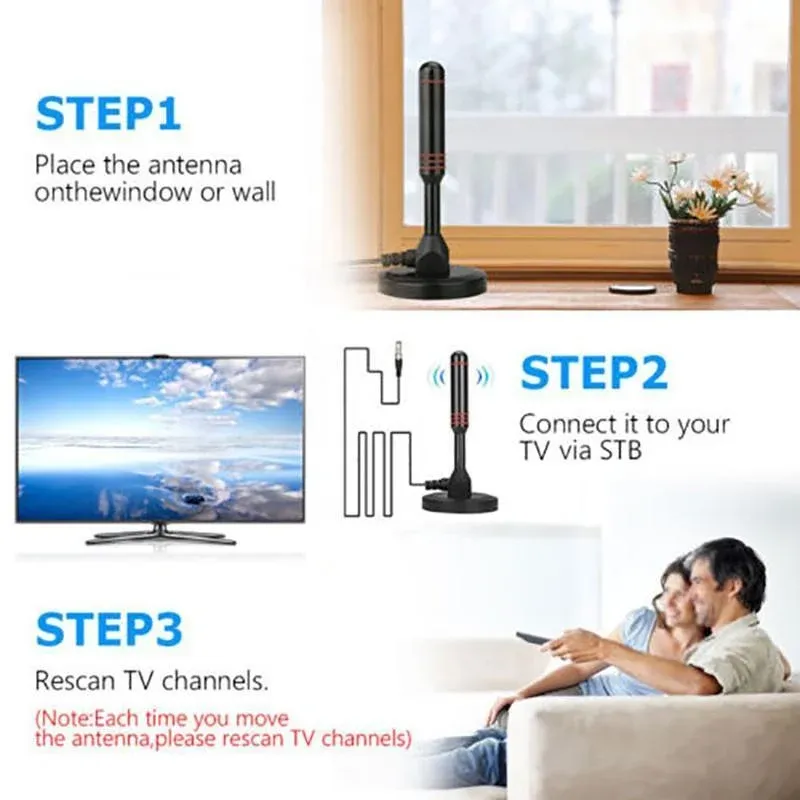 Digital Tv Antenna 300 Mile Indoor Outdoor Hd Tv Aerial Amplifier Signal Booster view 10