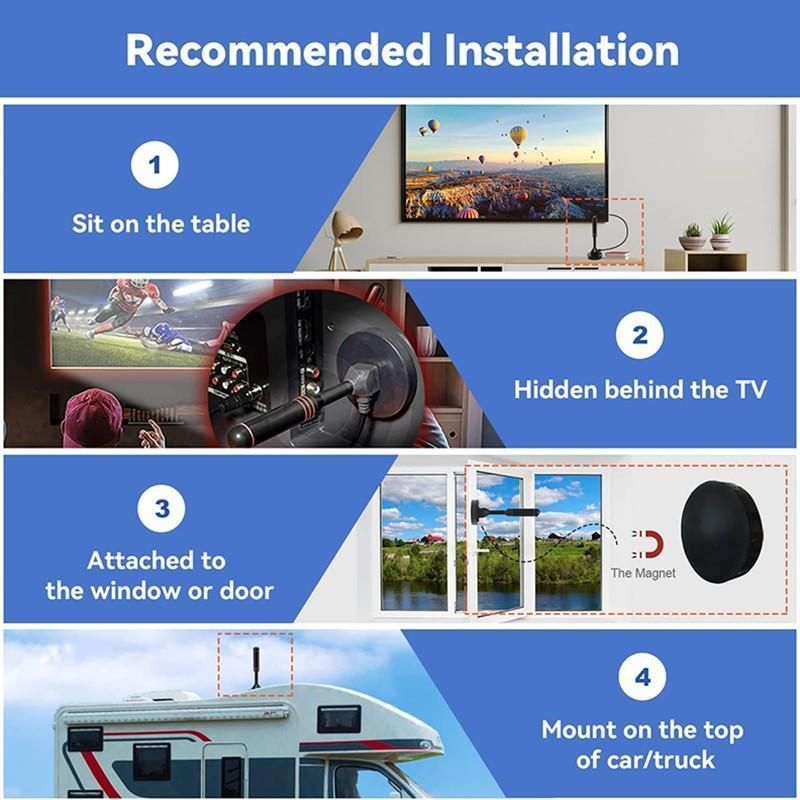 Digital Tv Antenna 300 Mile Indoor Outdoor Hd Tv Aerial Amplifier Signal Booster view 11