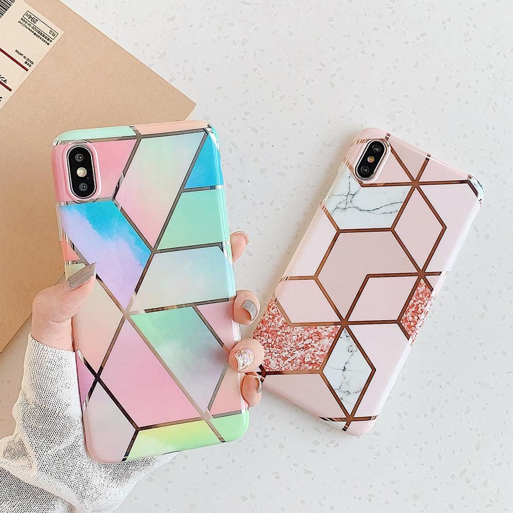 Rainbow Case for iPhone 14 13 12 11 Pro Max XR XS Marble Phone Shockproof view 9