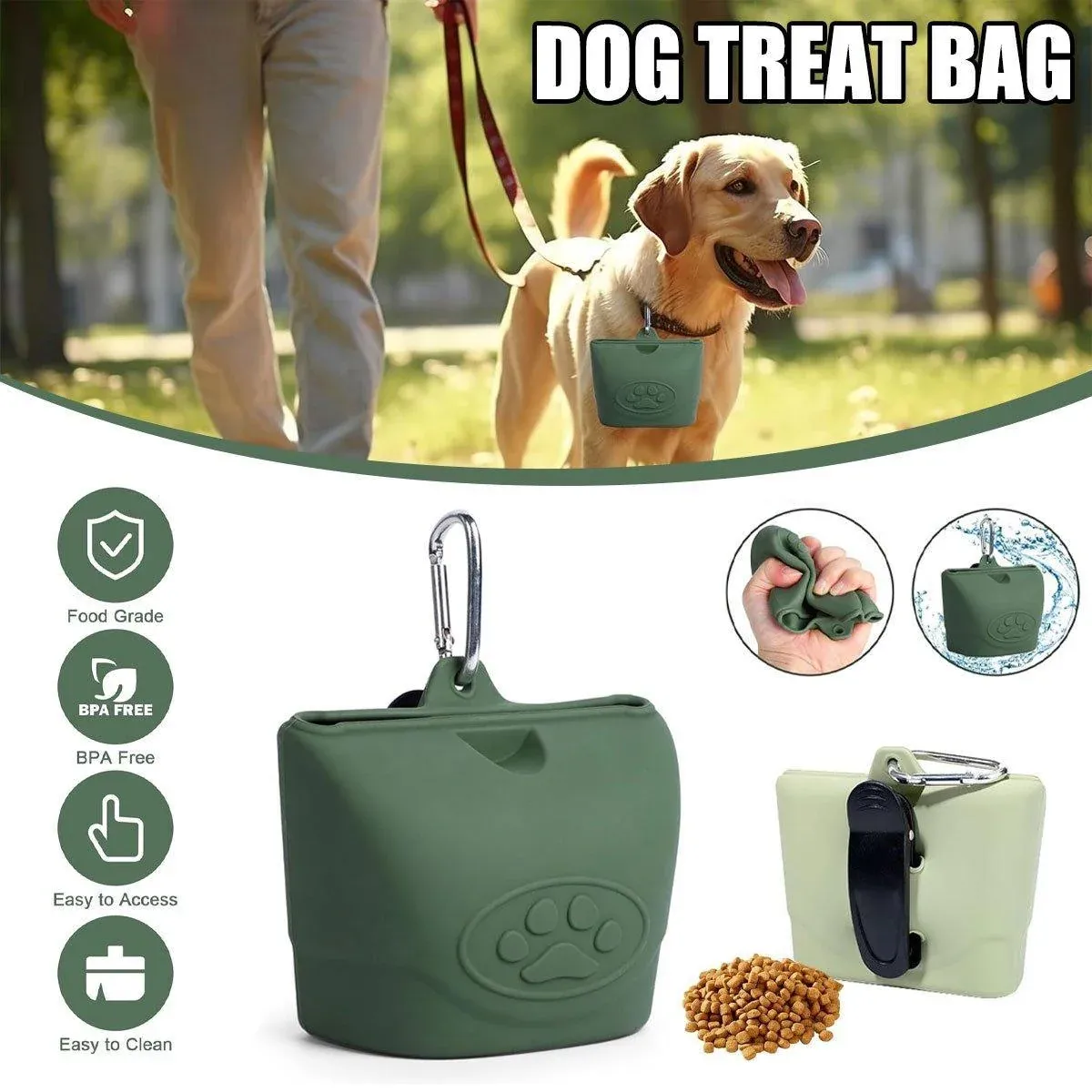 Portable Dog Food Bag Outdoor Walking Travel Feeding Pouch Pet Supplies view 2