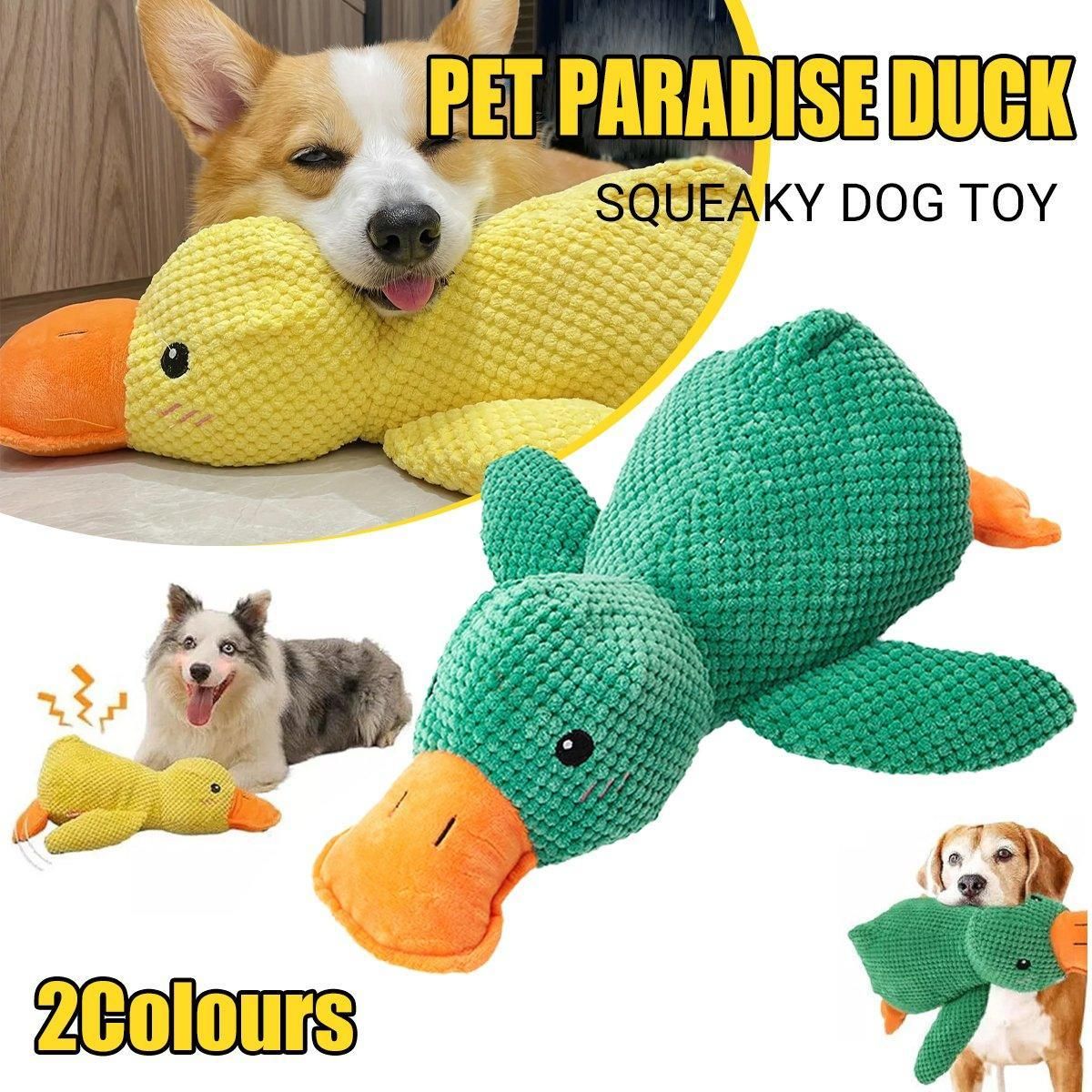 Plush Cartoon Duck Dog Toy Interactive Squeaky Pet Toy Durable Fun Chew Toy view 2