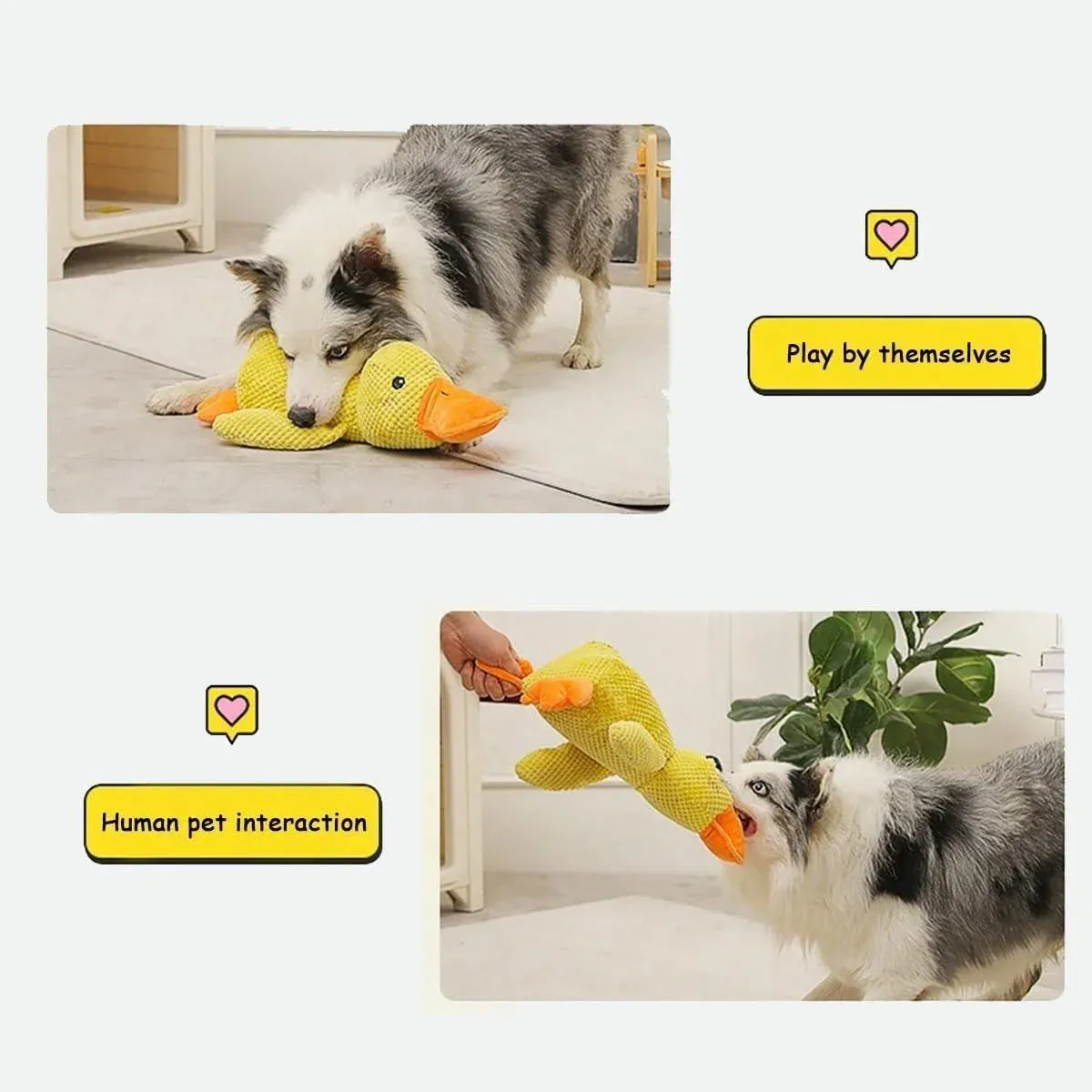 Plush Cartoon Duck Dog Toy Interactive Squeaky Pet Toy Durable Fun Chew Toy view 5