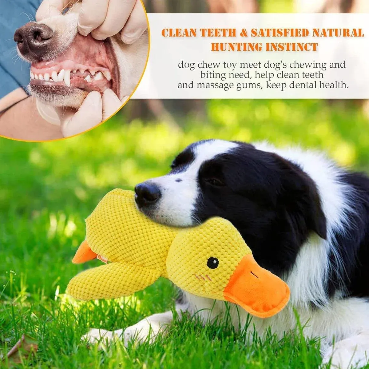 Plush Cartoon Duck Dog Toy Interactive Squeaky Pet Toy Durable Fun Chew Toy view 7