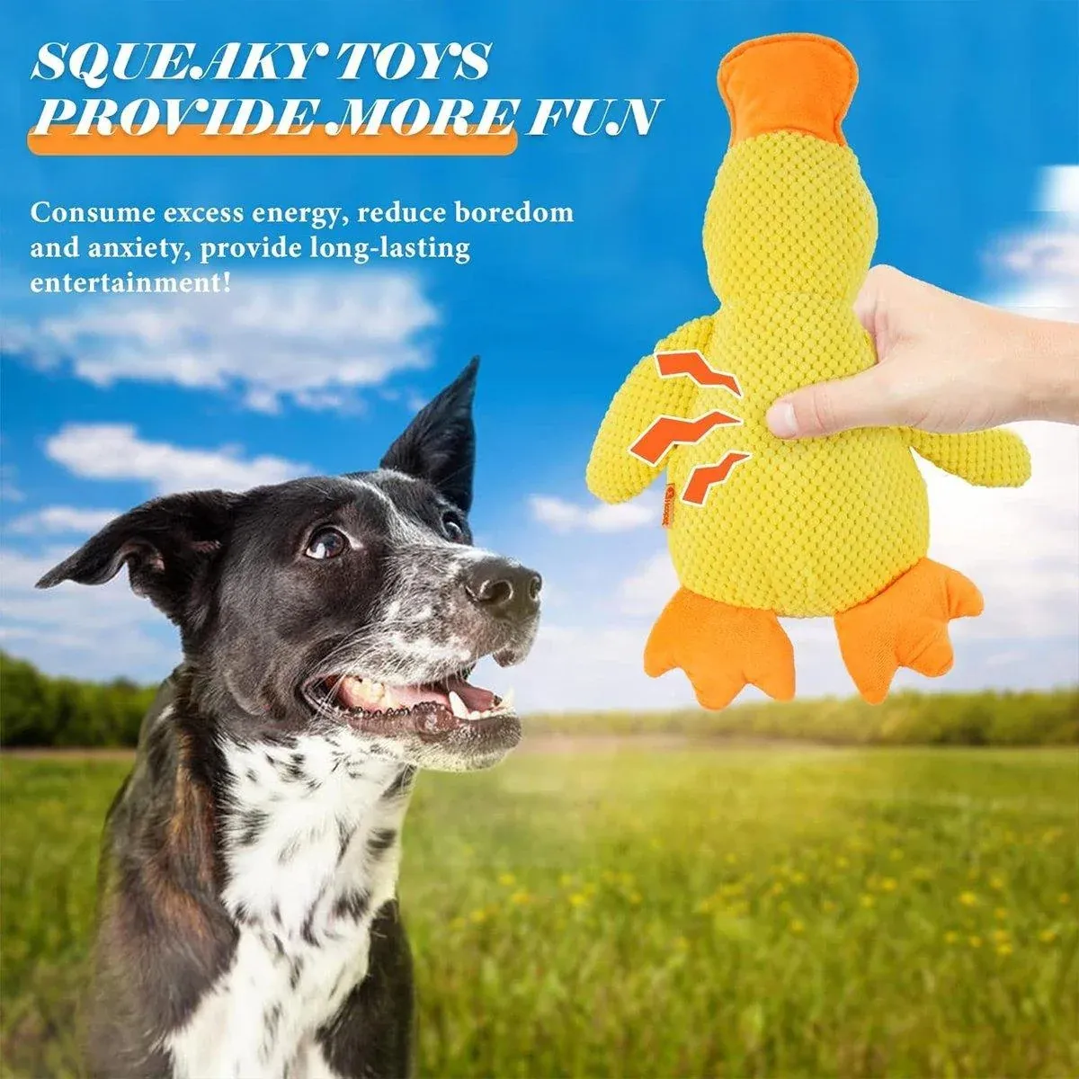 Plush Cartoon Duck Dog Toy Interactive Squeaky Pet Toy Durable Fun Chew Toy view 8