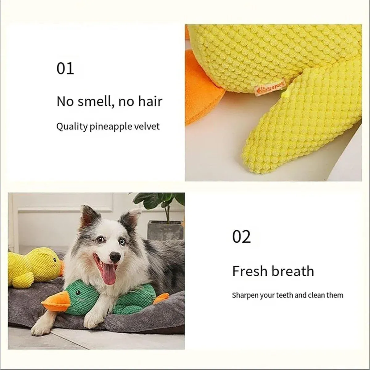 Plush Cartoon Duck Dog Toy Interactive Squeaky Pet Toy Durable Fun Chew Toy view 6