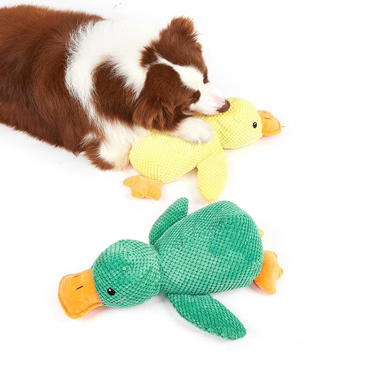 Plush Cartoon Duck Dog Toy Interactive Squeaky Pet Toy Durable Fun Chew Toy view 13