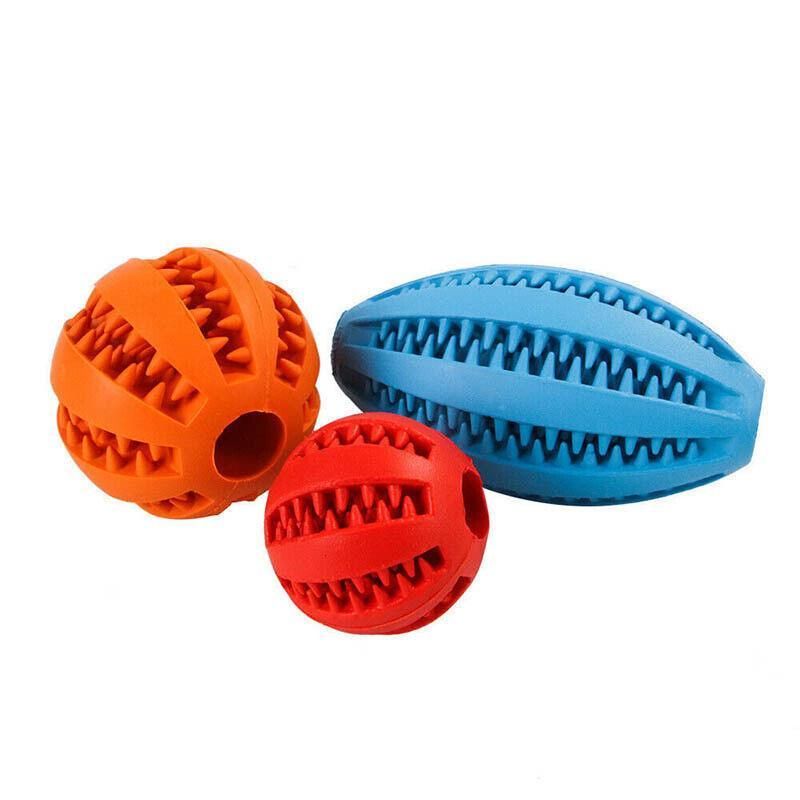 Dog Chew Toy Rubber Ball Treat Dispenser Dental Cleaning Training Play Ball view 14