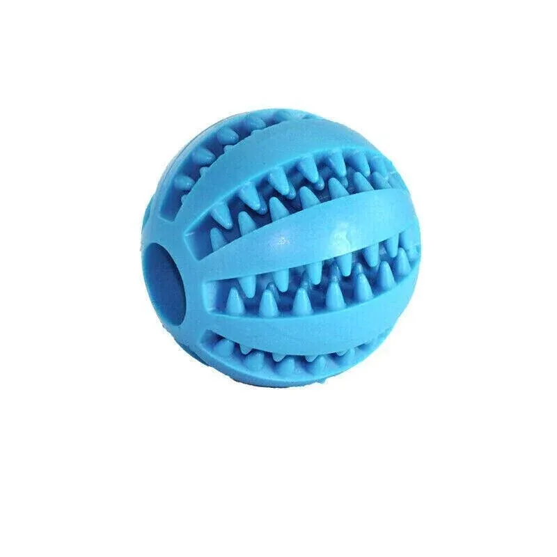 Dog Chew Toy Rubber Ball Treat Dispenser Dental Cleaning Training Play Ball — image 1