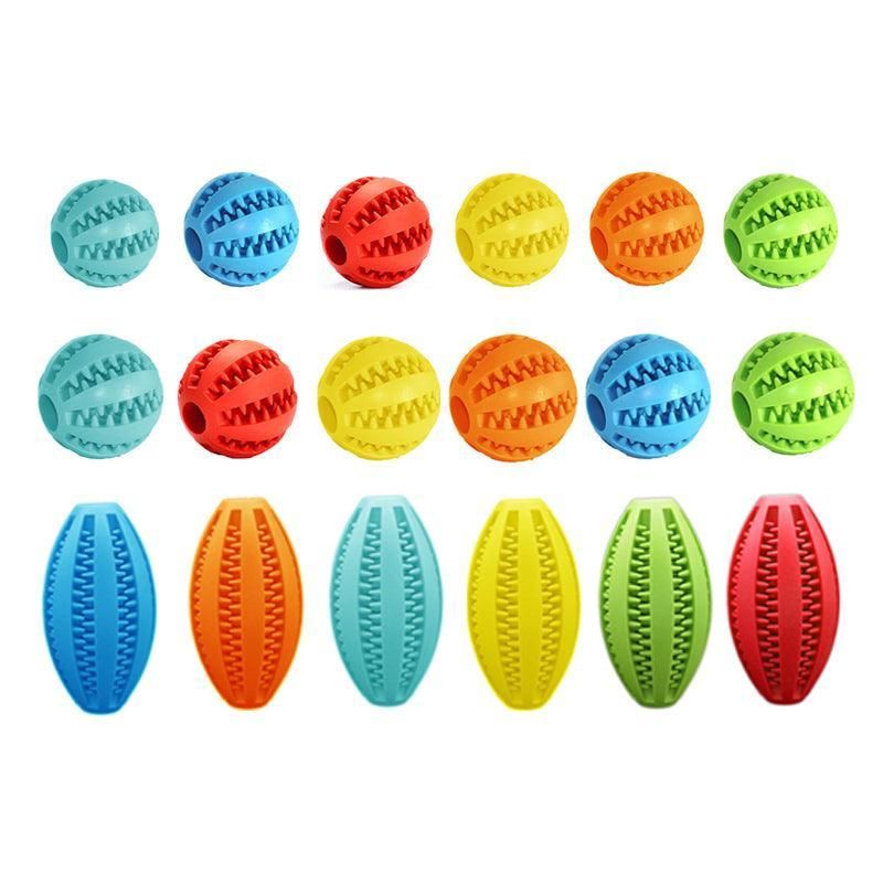 Dog Chew Toy Rubber Ball Treat Dispenser Dental Cleaning Training Play Ball view 3