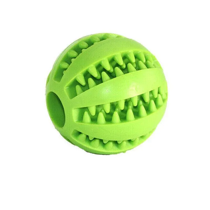 Dog Chew Toy Rubber Ball Treat Dispenser Dental Cleaning Training Play Ball — image 1
