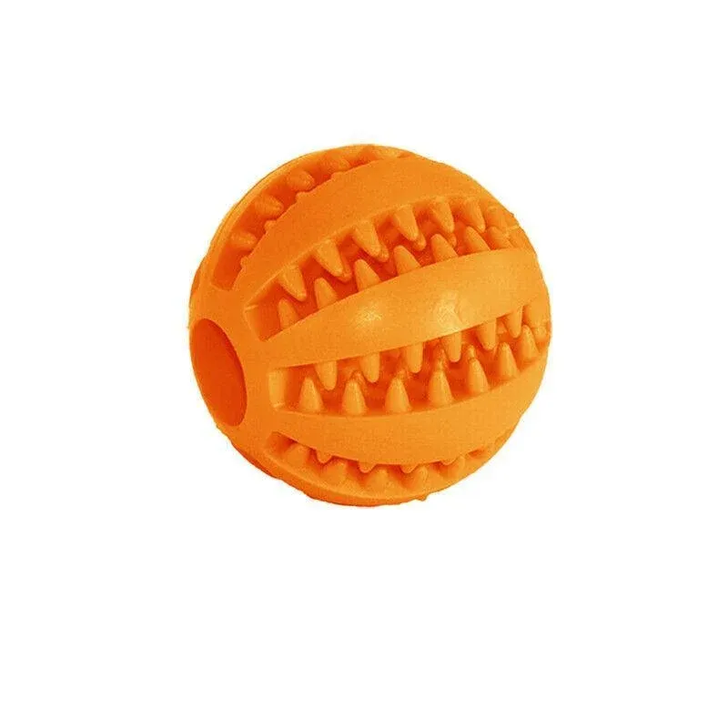 Dog Chew Toy Rubber Ball Treat Dispenser Dental Cleaning Training Play Ball — image 1