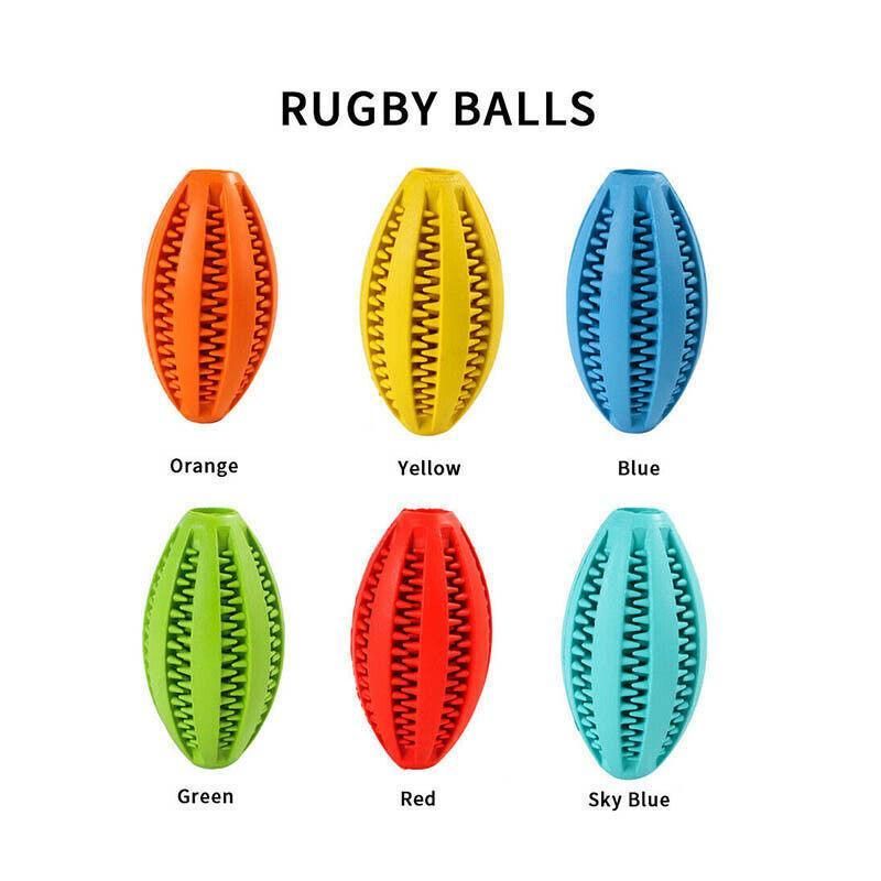 Dog Chew Toy Rubber Ball Treat Dispenser Dental Cleaning Training Play Ball view 12