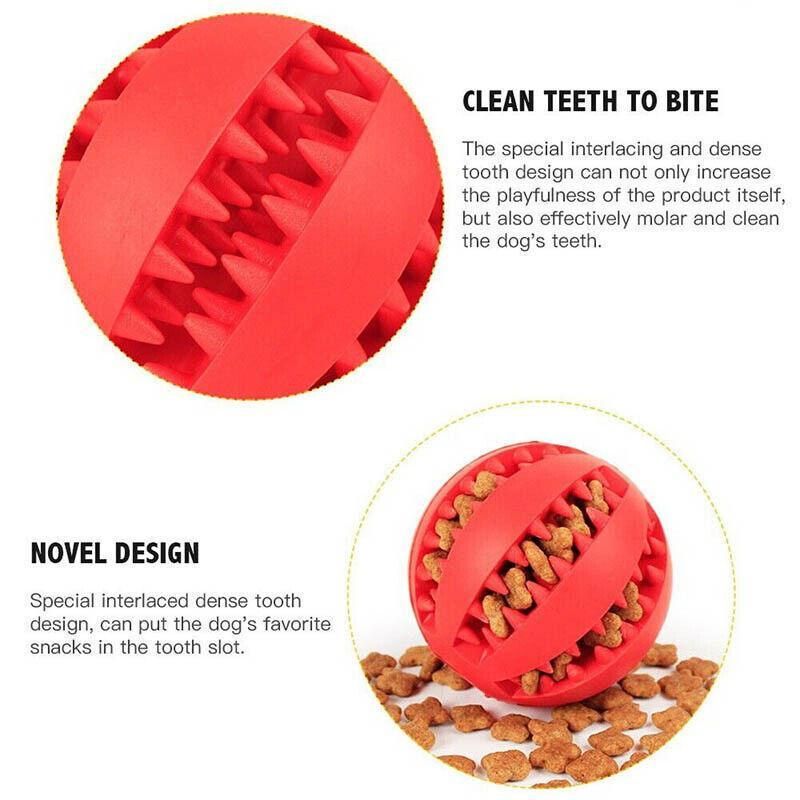 Dog Chew Toy Rubber Ball Treat Dispenser Dental Cleaning Training Play Ball view 6