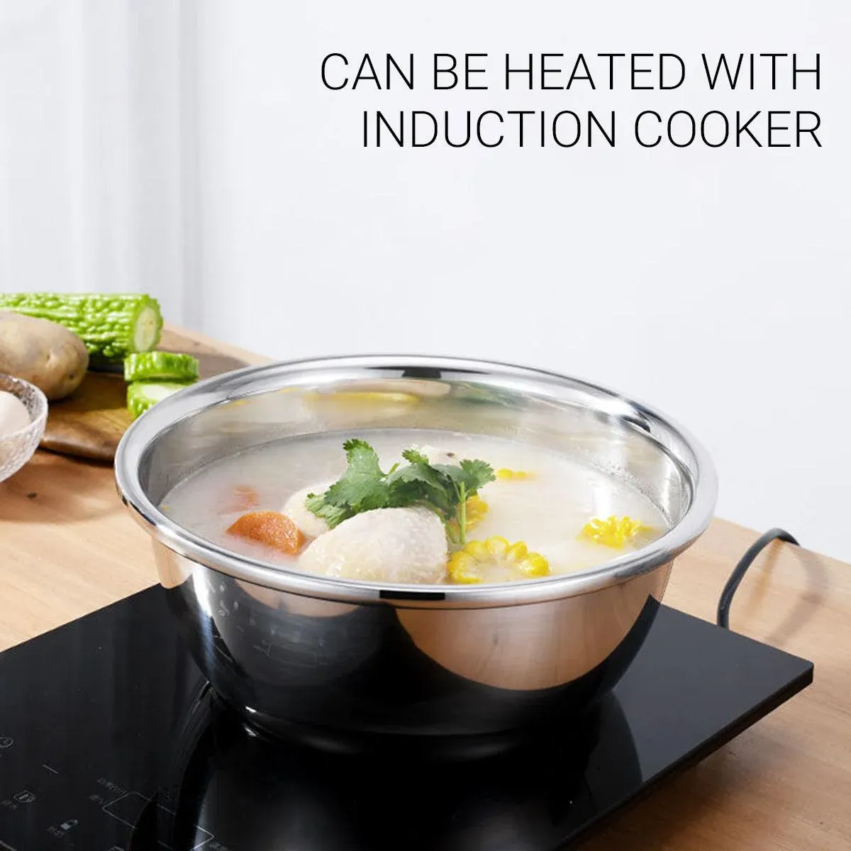 Multifunctional 201 Stainless Steel Basin 3 in 1 Colanders Basin Mixing Bowl Set view 10