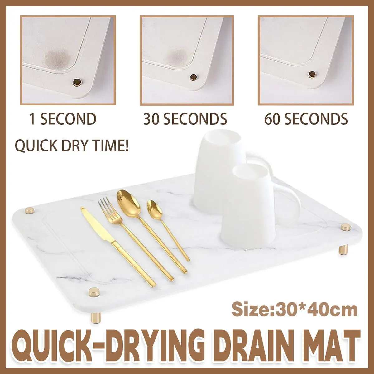 Diatom Mud Water Draining Pad Kitchen Faucet Washbasin Water Absorbing Mat