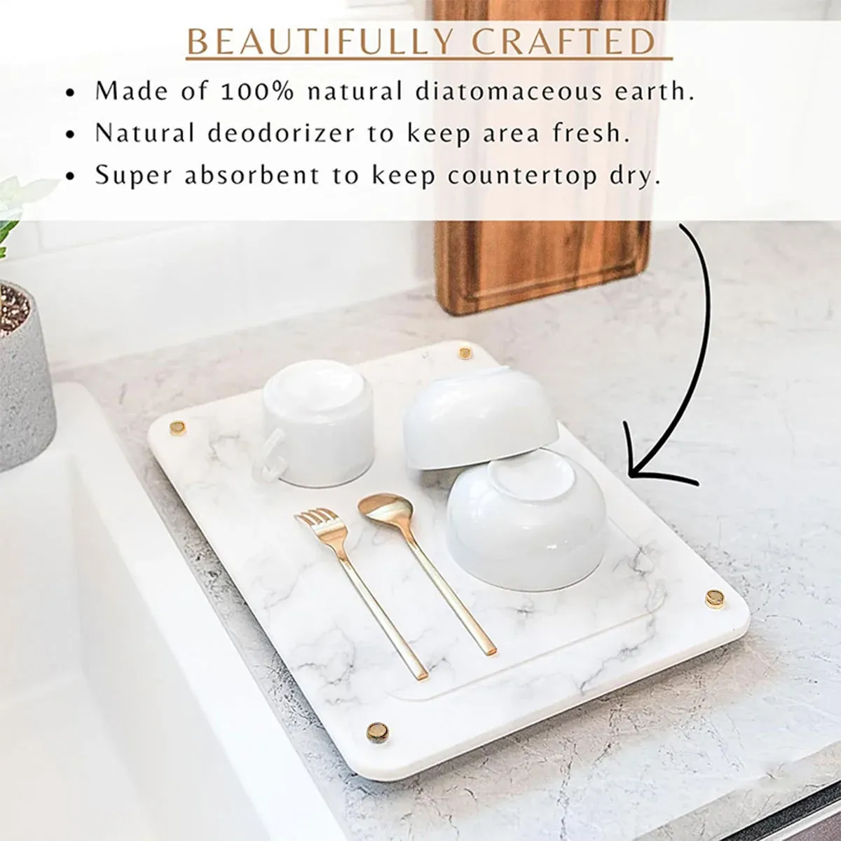 Diatom Mud Water Draining Pad Kitchen Faucet Washbasin Water Absorbing Mat view 4