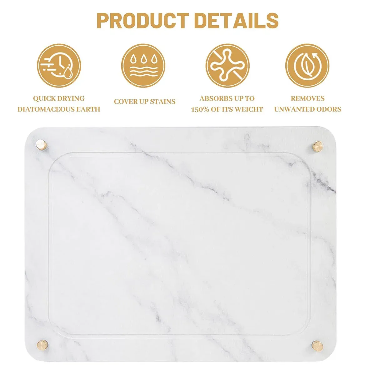 Diatom Mud Water Draining Pad Kitchen Faucet Washbasin Water Absorbing Mat view 5