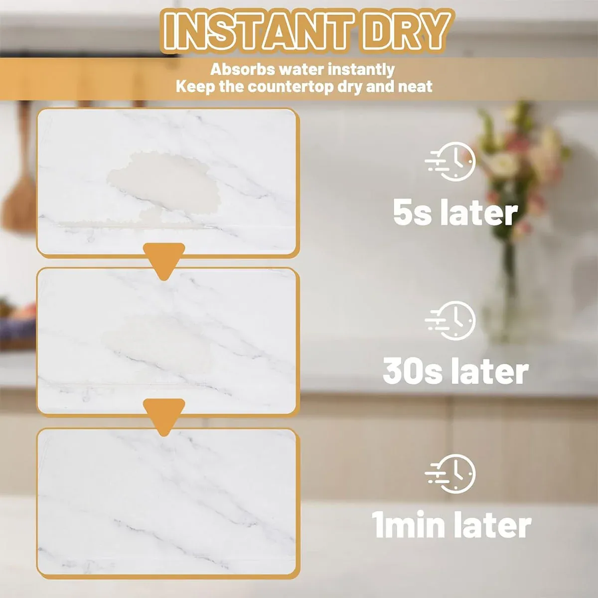 Diatom Mud Water Draining Pad Kitchen Faucet Washbasin Water Absorbing Mat view 7