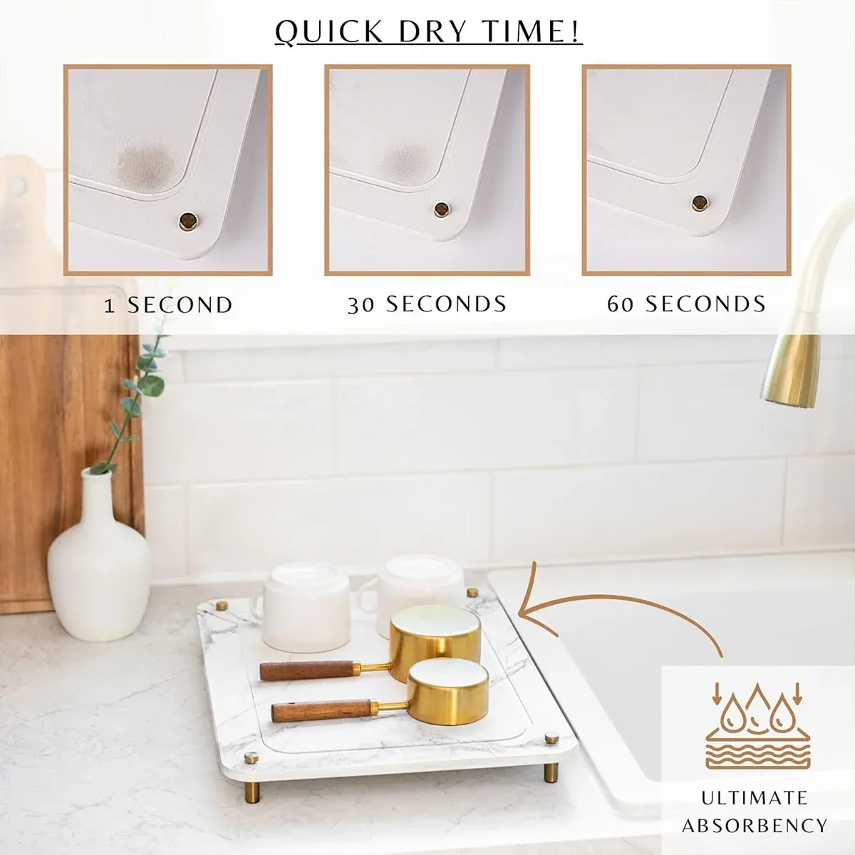 Diatom Mud Water Draining Pad Kitchen Faucet Washbasin Water Absorbing Mat view 10
