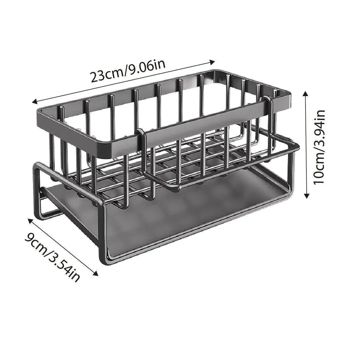 Kitchen Sink Caddy Storage Organizer Steel Sponge Soap Brush Holder Faucet Rack view 3