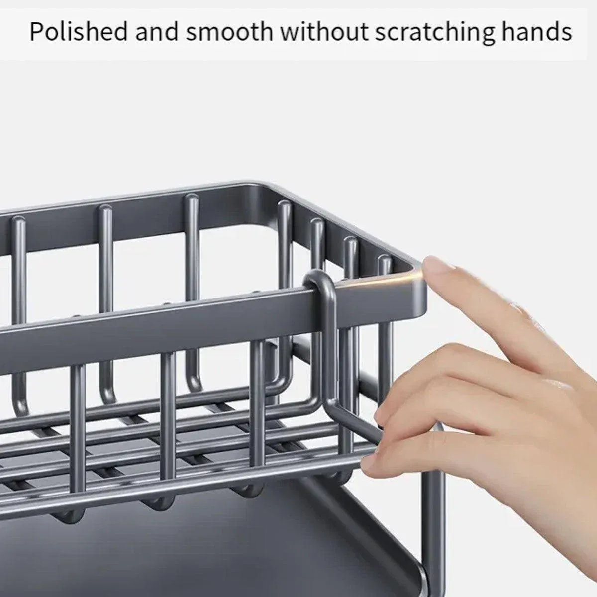 Kitchen Sink Caddy Storage Organizer Steel Sponge Soap Brush Holder Faucet Rack view 11