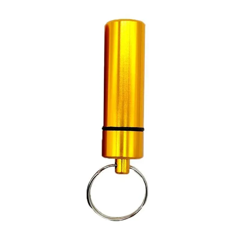Aluminum Pill Box Case Bottle Cache Drug Holder Keychain Container Waterproof view 4