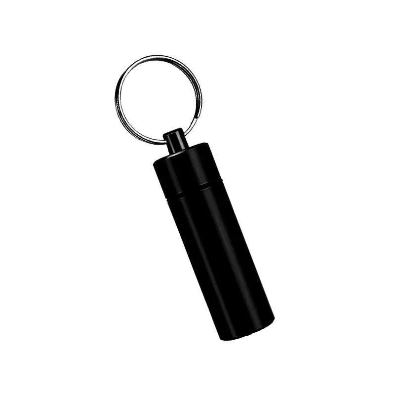 Aluminum Pill Box Case Bottle Cache Drug Holder Keychain Container Waterproof view 7