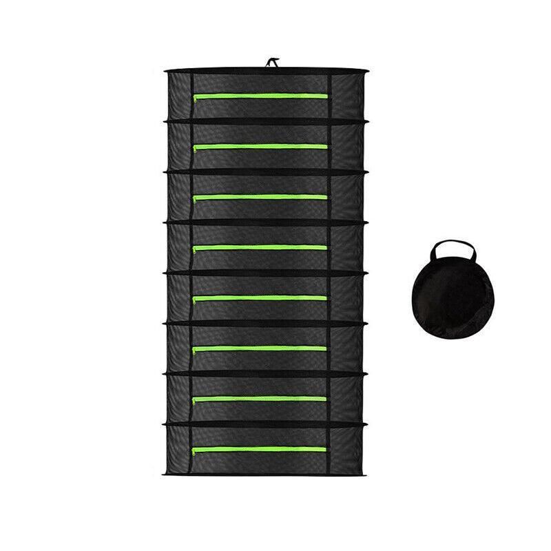 2-8 Tier Drying Net Large Shelf Hydroponic Hanging Grow Herb Plant Dry - 8 Layers