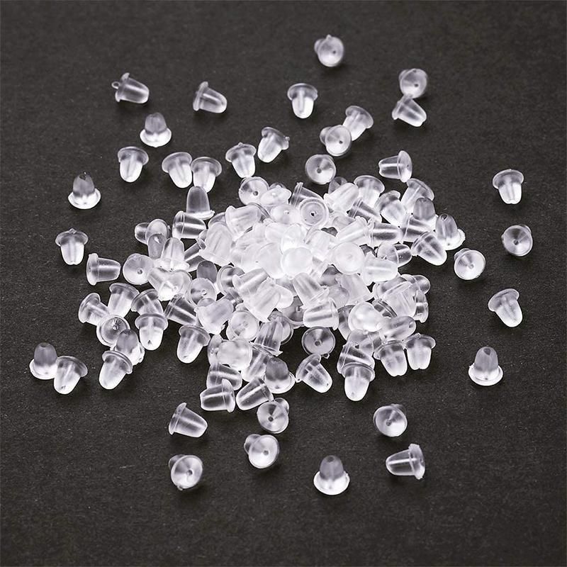 200 Rubber Earnuts Earring Nuts Findings Earring Backs Clear Plastic Dewsupplies view 8