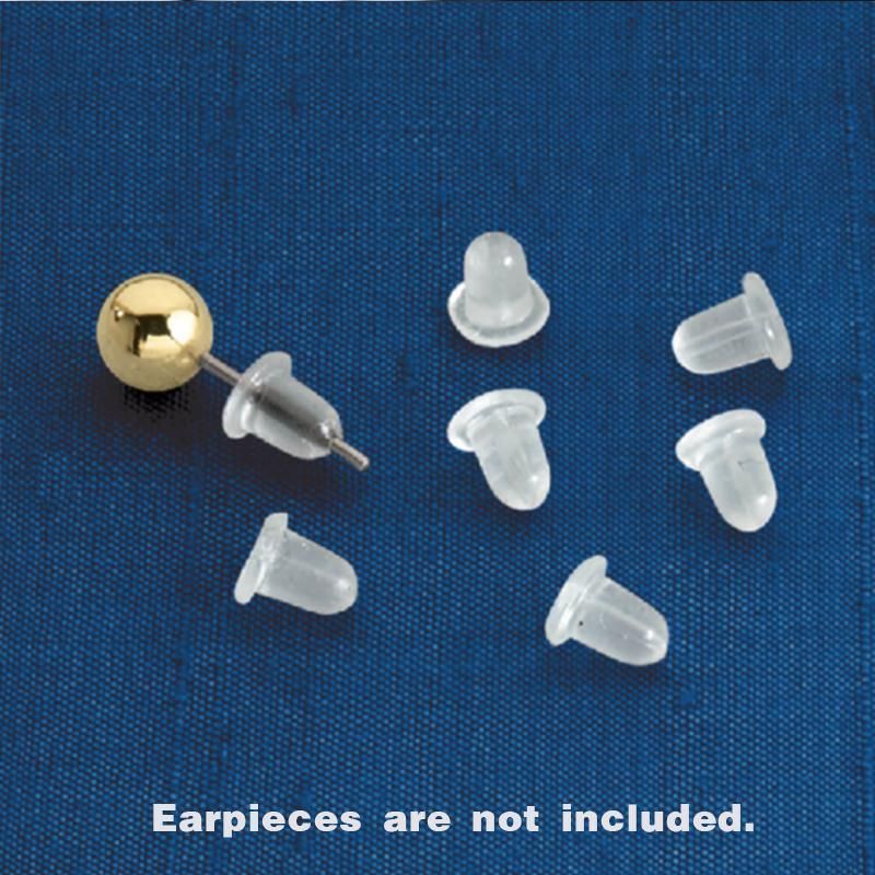 200 Rubber Earnuts Earring Nuts Findings Earring Backs Clear Plastic Dewsupplies view 11