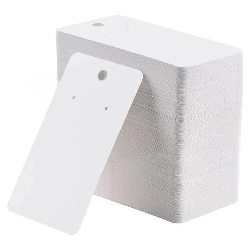 100Pcs Cardboard Earring Display Cards for Jewelry Accessories - White — image 1