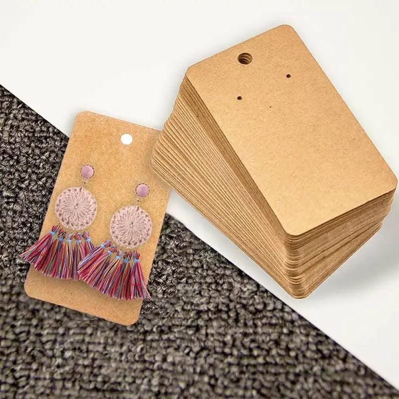 100Pcs Cardboard Earring Display Cards for Jewelry Accessories - White view 4