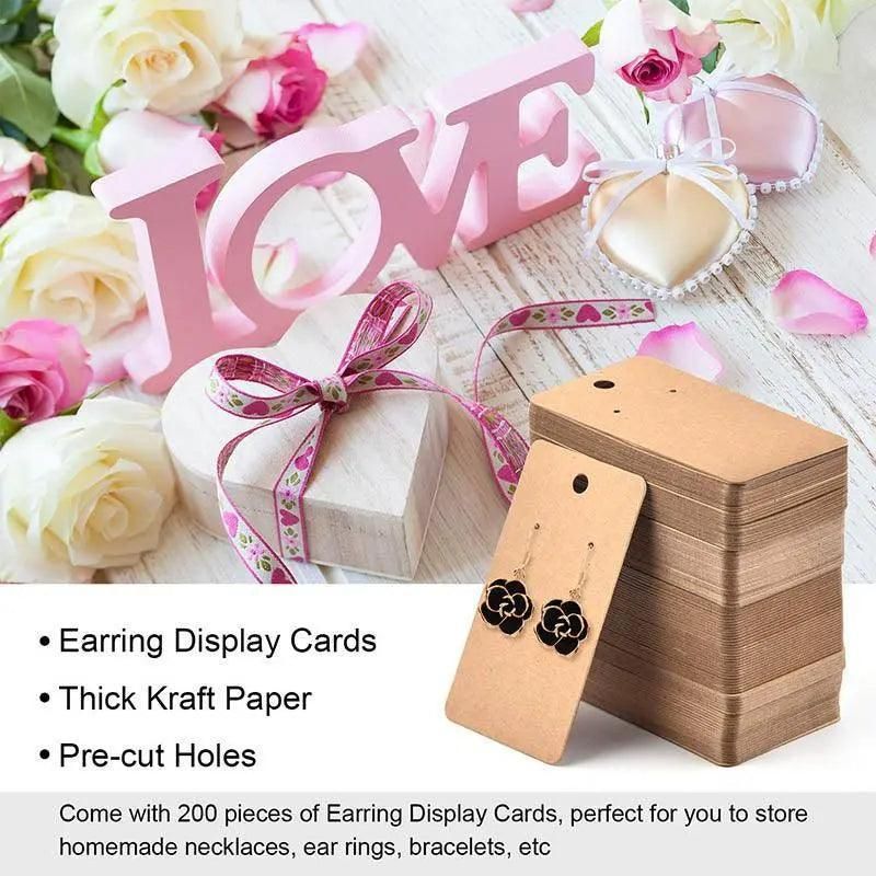 100Pcs Cardboard Earring Display Cards for Jewelry Accessories - White view 11