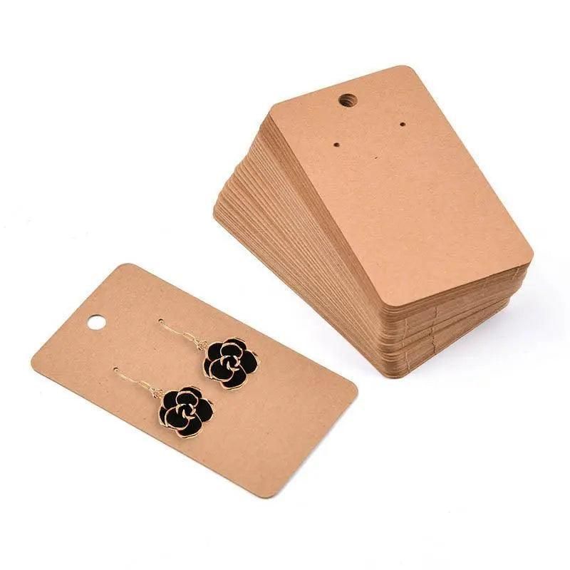 100Pcs Cardboard Earring Display Cards for Jewelry Accessories - White view 12