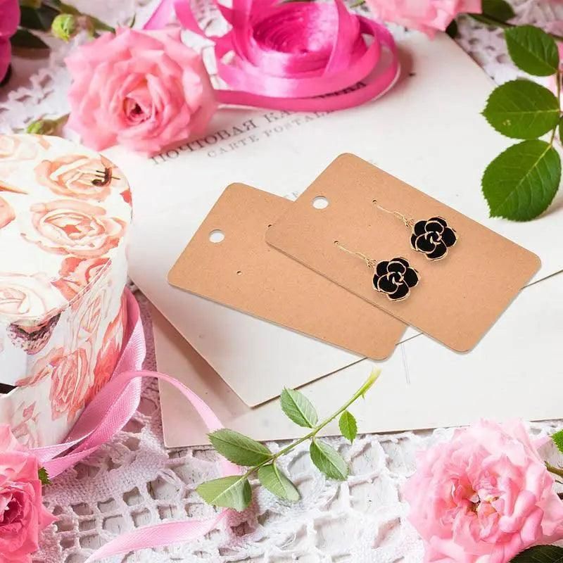 100Pcs Cardboard Earring Display Cards for Jewelry Accessories - White view 13