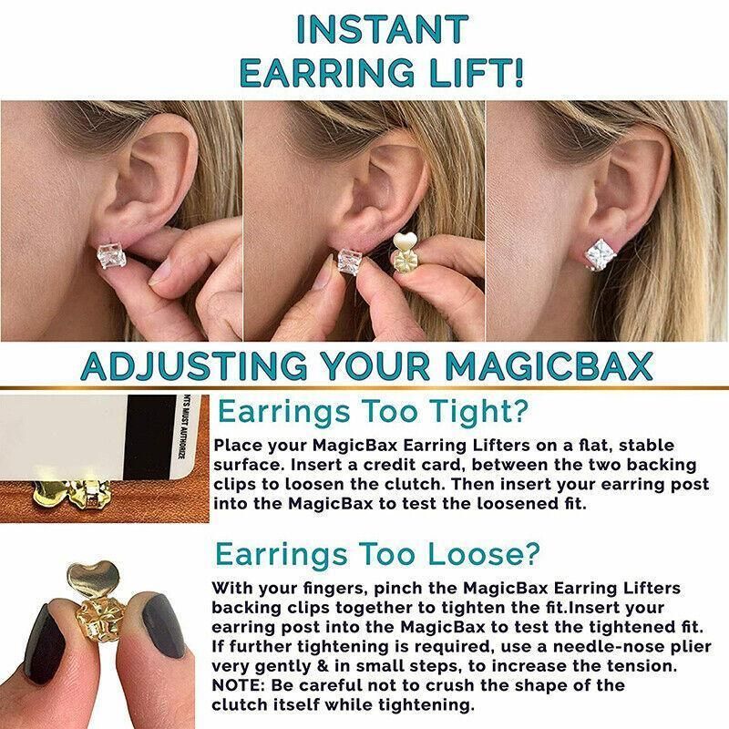 Hypoallergenic Fits Earrings Ear Support Lifts Magic Bax Backs Studs Auxiliary view 5