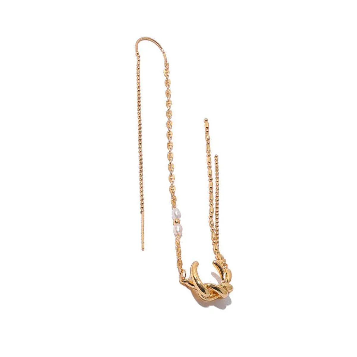 One Piece Earrings Pearl Ear Wire Wrap Design Ear Bone Cuff Clip For Women view 2