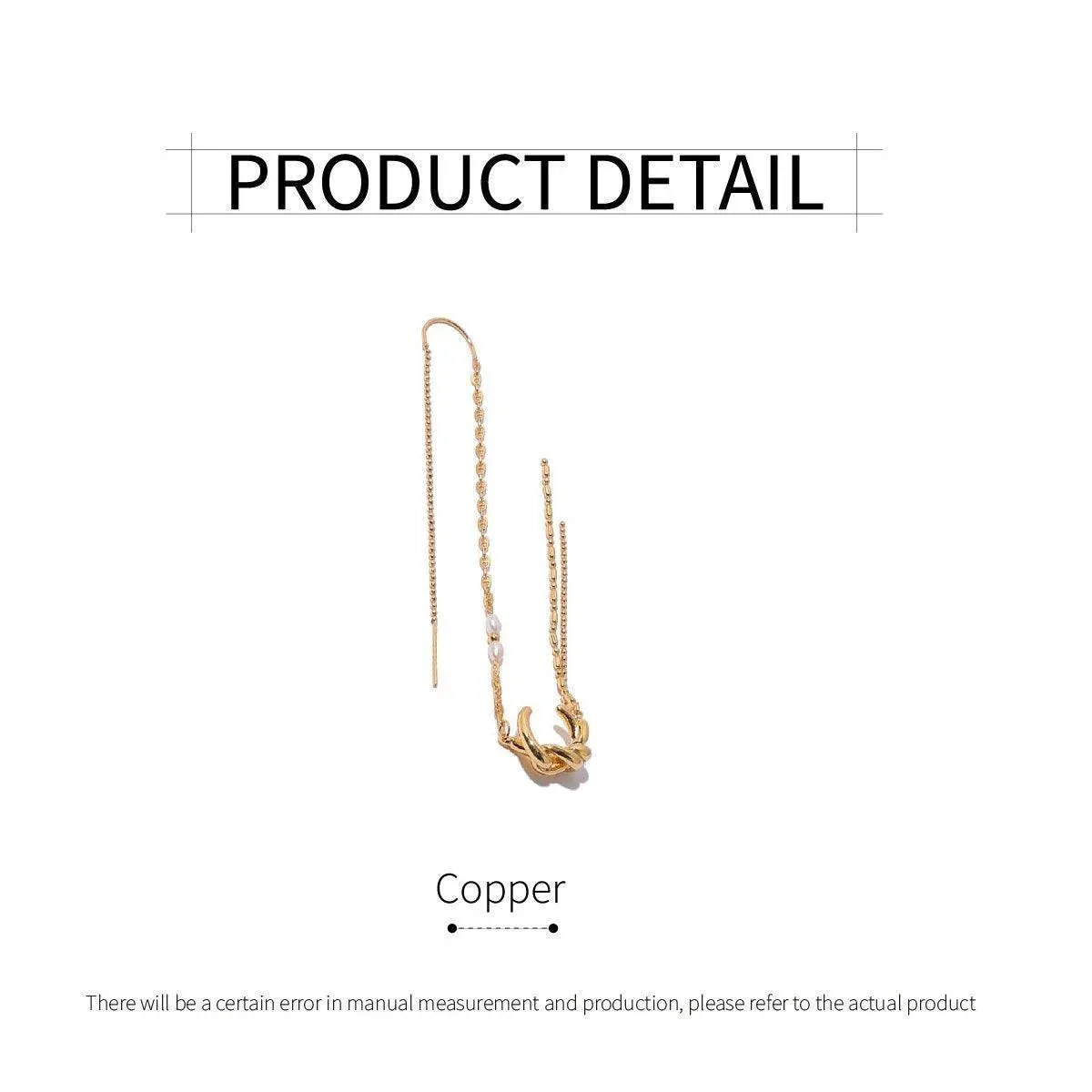 One Piece Earrings Pearl Ear Wire Wrap Design Ear Bone Cuff Clip For Women view 3