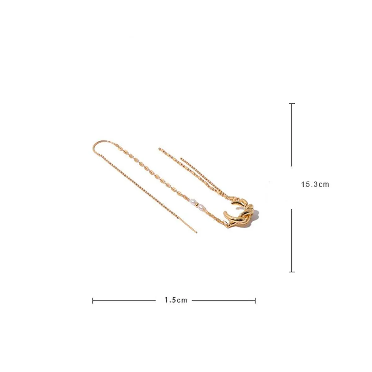 One Piece Earrings Pearl Ear Wire Wrap Design Ear Bone Cuff Clip For Women view 4