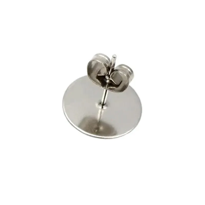 50/100/200PCS Earring Stud Posts Pads+Nut Backs Silvery Surgical Steel DIY