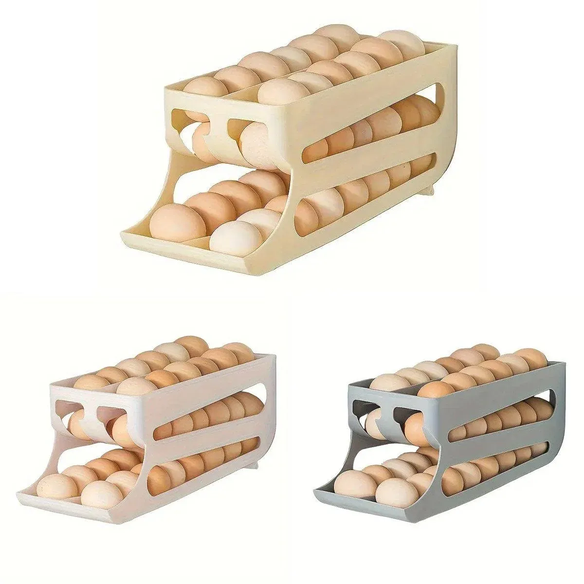 Sliding Egg Carton Refrigerator Storage for Kitchen Egg Holder and Organizer view 3