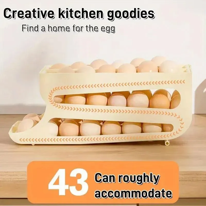 Sliding Egg Carton Refrigerator Storage for Kitchen Egg Holder and Organizer view 5