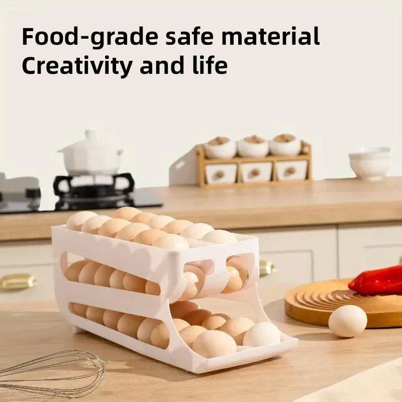 Sliding Egg Carton Refrigerator Storage for Kitchen Egg Holder and Organizer view 6